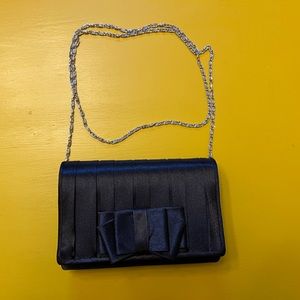 Black Bow Detail Clutch